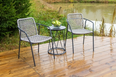 "Тунис" кофейный комплект из алюминия, цвет темно-серый