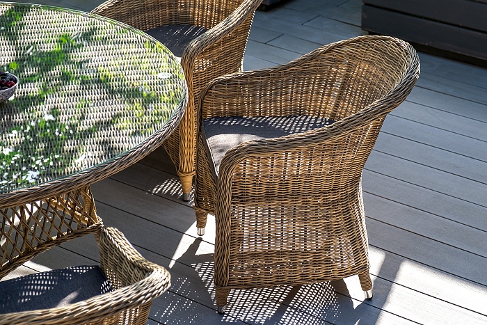 Эспрессо-150 R обеденная группа плетеная, цвет соломенный - фото 5