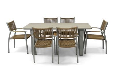 "Витория" обеденная группа плетеная, цвет соломенный