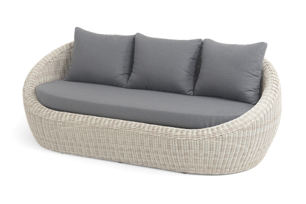 "Барселона" диван из искусственного ротанга трехместный, цвет бежевый