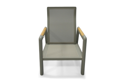 "Бари" кресло, каркас алюминий, цвет светло-серый 