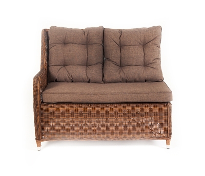 "Бергамо" плетеный правый модуль дивана, цвет коричневый