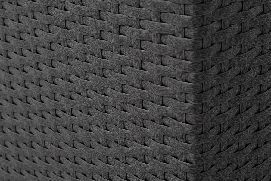 Лунго кашпо для цветов большое плетеное из искусственного ротанга, цвет графит - фото 4