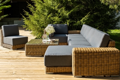 "Капри" трансформирующаяся лаунж-зона из искусственного ротанга, цвет соломенный "Капри" трансформирующаяся лаунж-зона из искусственного ротанга, цвет соломенный