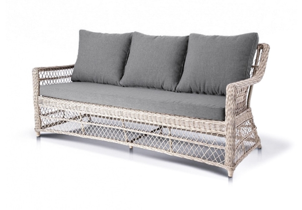 "Гранд Латте" диван трехместный из искусственного ротанга, цвет бежевый