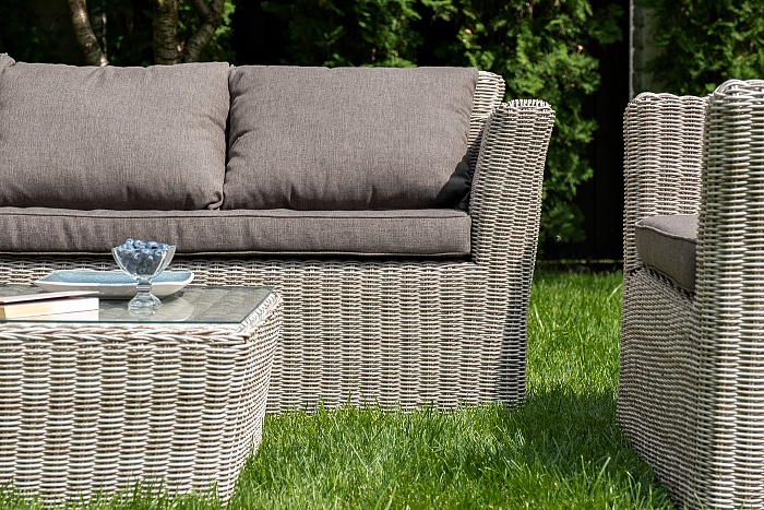 Капучино лаунж-зона из искусственного ротанга, цвет бежевый - фото 8