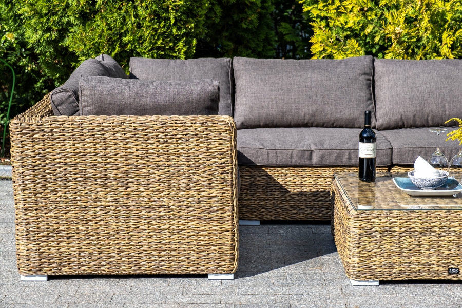 Лунго модуль диванный угловой с подушками, цвет соломенный (гиацинт) - фото 5