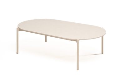 "Венеция" журнальный стол из искусственного камня овальный, 130х70см, Н38, цвет белый