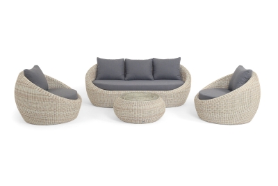 "Барселона" лаунж-зона из искусственного ротанга, цвет бежевый