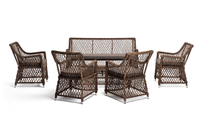 "Асти" лаунж-зона из искусственного ротанга на 6 персоны, цвет коричневый "Асти" лаунж-зона из искусственного ротанга на 6 персоны, цвет коричневый