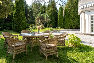 "Эспрессо–150 S" обеденная группа плетеная, цвет соломенный "Эспрессо–150 S" обеденная группа плетеная, цвет соломенный