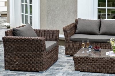 "Капучино" лаунж-зона из искусственного ротанга, цвет коричневый "Капучино" лаунж-зона из искусственного ротанга, цвет коричневый