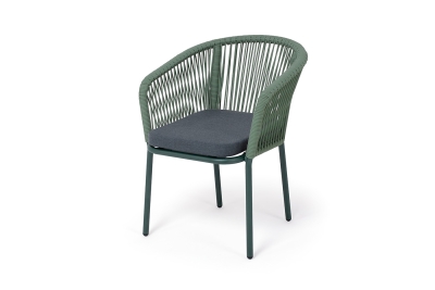 "Марсель" стул плетеный из роупа, каркас алюминий RAL6036 муар, роуп зеленый (4204) круглый tex, ткань темно-серая 027 "Марсель" стул плетеный из роупа, каркас алюминий RAL6036 муар, роуп зеленый (4204) круглый tex, ткань темно-серая 027