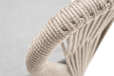 "Милан" стул плетеный из роупа, каркас алюминий светло-серый (RAL7035) муар, роуп серый меланж круглый, ткань светло-серая "Милан" стул плетеный из роупа, каркас алюминий светло-серый (RAL7035) муар, роуп серый меланж круглый, ткань светло-серая