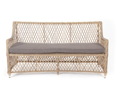 "Латте" диван двухместный из искусственного ротанга, цвет соломенный