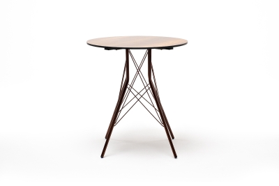 "Конте" интерьерный стол из HPL круглый Ø70см, цвет "дуб"