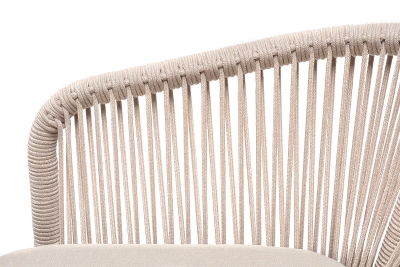 "Малага" обеденная группа на 6 персон со стульями "Марсель", каркас белый, роуп бежевый "Малага" обеденная группа на 6 персон со стульями "Марсель", каркас белый, роуп бежевый