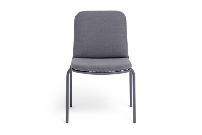 "Кастелло" стул из стали темно-серый (RAL7024) муар, ткань темно-серая 027