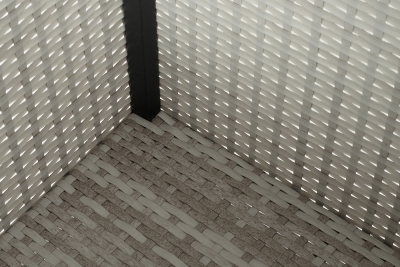 "Лунго" кашпо для цветов большое плетеное из искусственного ротанга, цвет бежевый