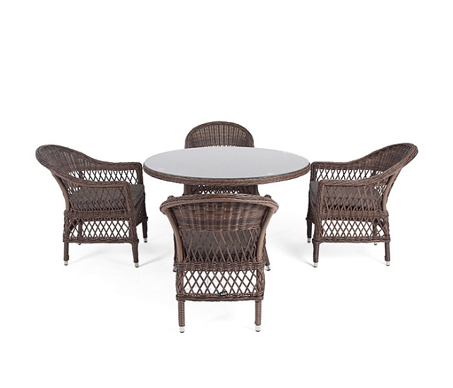 Дольче обеденная группа из искусственного ротанга, цвет коричневый - фото 12