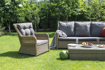 "Гляссе" лаунж-зона из искусственного ротанга, цвет соломенный "Гляссе" лаунж-зона из искусственного ротанга, цвет соломенный