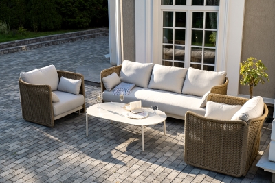 "Аликанте" лаунж-зона из искусственного ротанга, цвет соломенный "Аликанте" лаунж-зона из искусственного ротанга, цвет соломенный