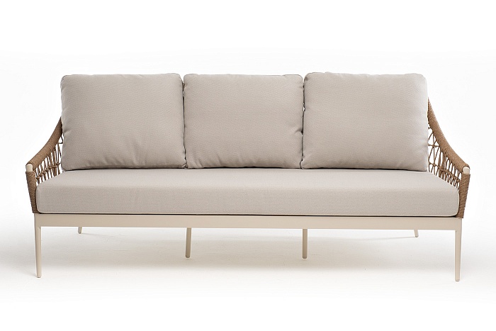 Венеция диван из искусственного ротанга трехместный, цвет соломенный - фото 2