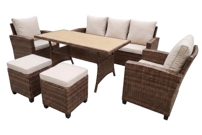 "Мэдисон" обеденная группа из искусственного ротанга, цвет коричневый