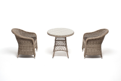 "Эспрессо-80 R" обеденная группа плетеная, цвет бежевый