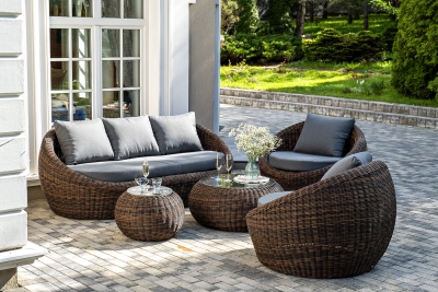 "Барселона" лаунж-зона из искусственного ротанга, цвет коричневый