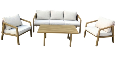 "Детройт" лаунж-зона из искусственного ротанга, цвет бежевый (К)