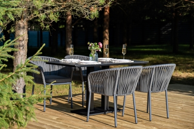"Каффе Дабл" обеденная группа на 4 персоны, цвет "серый гранит"