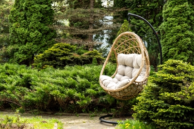 "Венеция" подвесное кресло-кокон из искусственного ротанга, цвет соломенный с бежевой подушкой "Венеция" подвесное кресло-кокон из искусственного ротанга, цвет соломенный с бежевой подушкой