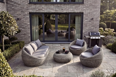 "Барселона" лаунж-зона из искусственного ротанга, цвет графит