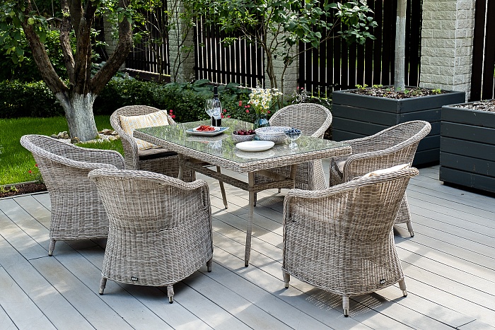 Равенна плетеное кресло из искусственного ротанга, цвет бежевый - фото 8