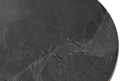 "Колумбия" журнальный стол из HPL круглый Ø40 H55, каркас из алюминия темно-серый (RAL 7024), цвет столешницы "серый гранит"