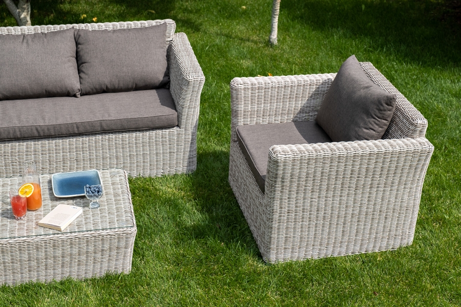 Капучино лаунж-зона из искусственного ротанга, цвет бежевый - фото 7