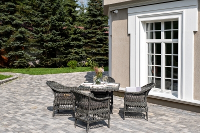 "Сицилия" обеденная группа плетеная, цвет графит