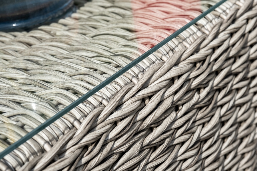 Лунго журнальный столик плетеный (гиацинт), цвет серый - фото 10