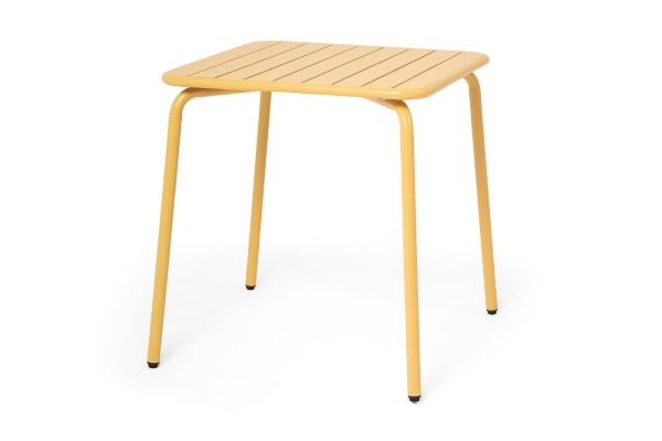 "Гелиос" стальной квадратный стол 70х70см, цвет желтый