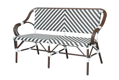 "Кабри" диван двухместный плетенный из искусственного ротанга, цвет черно-белый