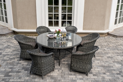 "Эспрессо–150 R" обеденная группа плетеная, цвет графит