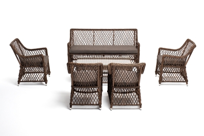 "Асти" лаунж-зона из искусственного ротанга на 6 персоны, цвет коричневый "Асти" лаунж-зона из искусственного ротанга на 6 персоны, цвет коричневый