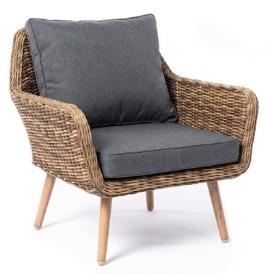"Прованс" кресло из искусственного ротанга, цвет соломенный