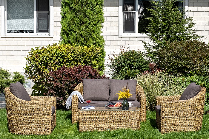 Кон Панна столик журнальный из искусственного ротанга (гиацинт), цвет соломенный - фото 4