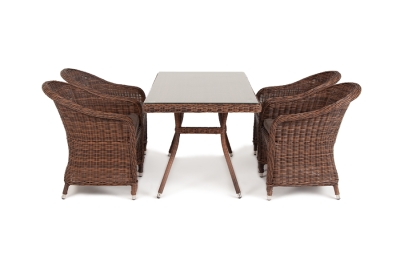 "Латте–140 R" обеденная группа плетеная, цвет коричневый
