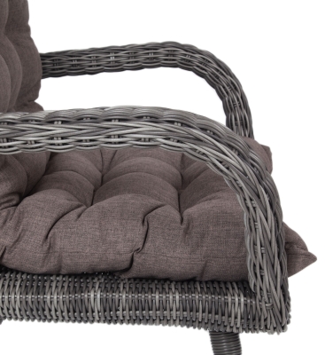 "Толедо" кресло плетеное с подушками, цвет графит
