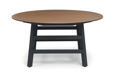 "Рио" стол из HPL круглый Ø160см, H75, цвет столешницы "дуб"