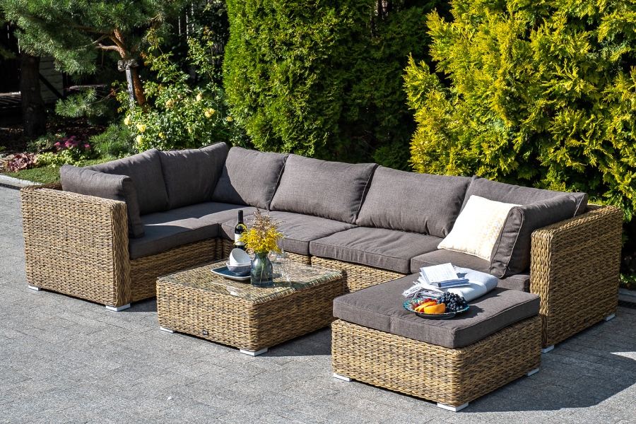 Лунго модуль диванный угловой с подушками, цвет соломенный (гиацинт) - фото 7