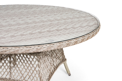 "Эспрессо" плетеный круглый стол, диаметр 150 см, цвет бежевый